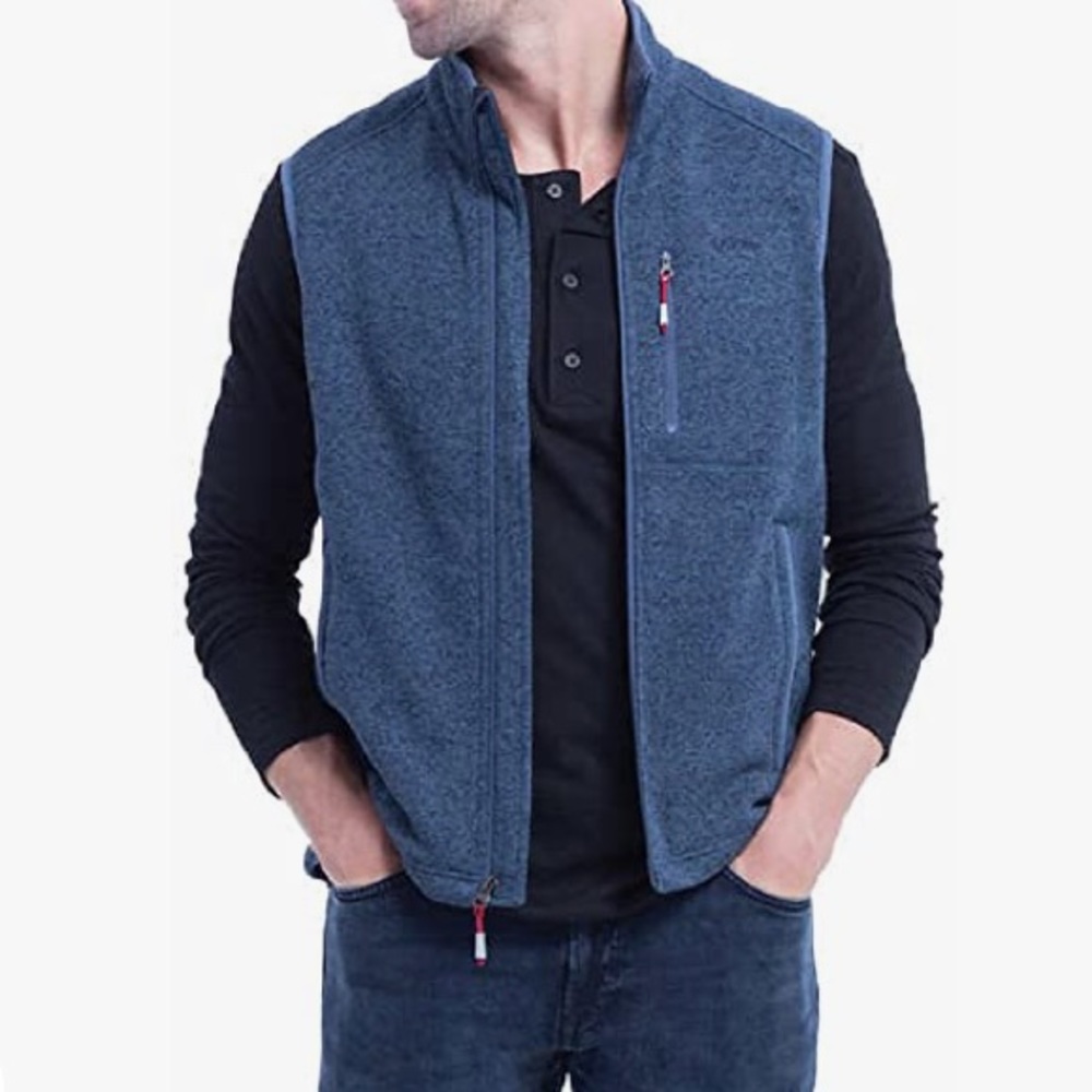 Orvis full zip sweater fleece vest blue - Men's XL
